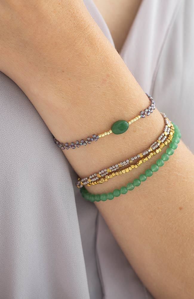 Armband Loyal Aventurijn Goud Groen 3