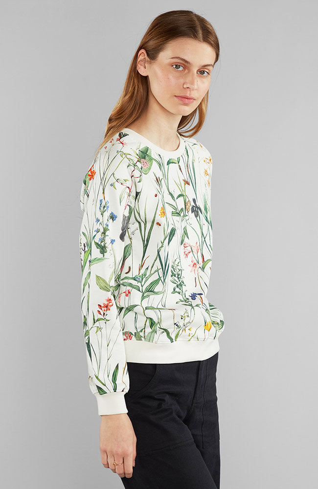 Ystad Sweatshirt Bloemen Wit 3