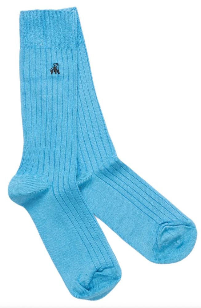 Ribbed Socks Sky Blue 1
