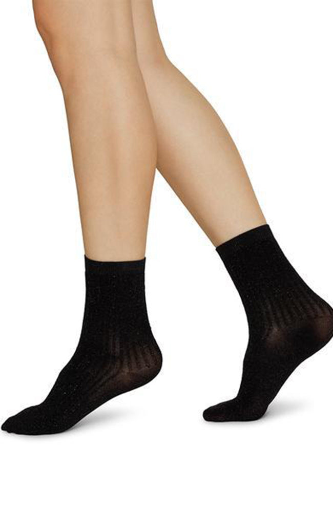 Glitzer Socken Schwarz 2