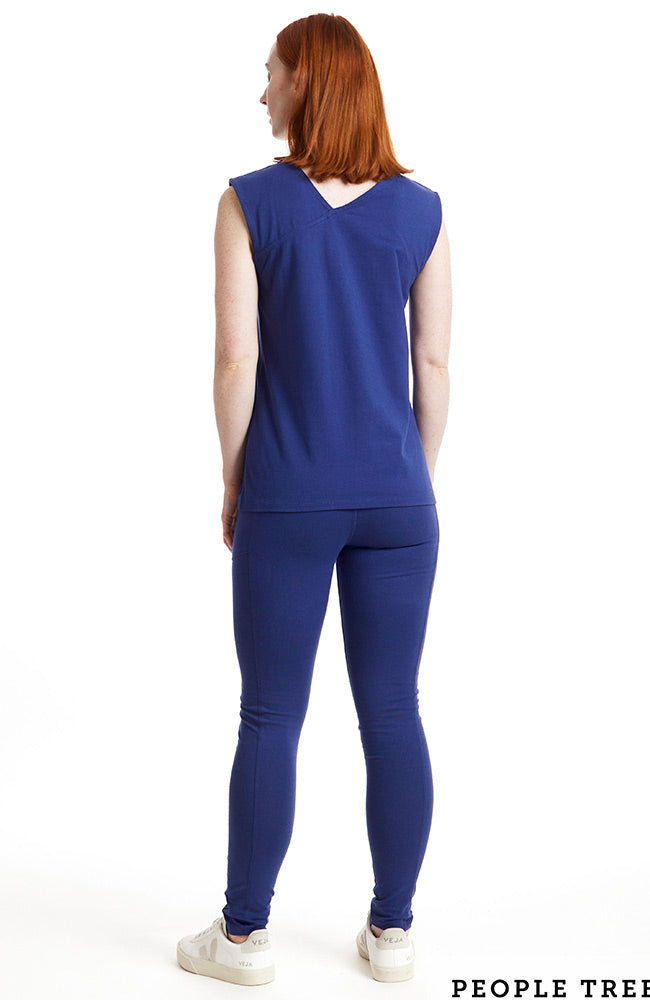 Top Yoga V-Back Vest Blauw 1