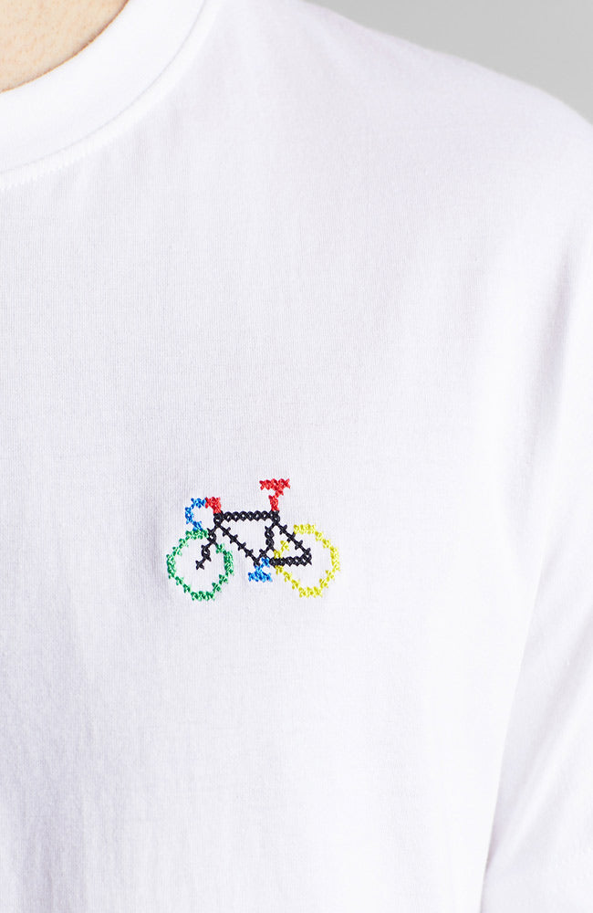 T-Shirt Stockholm Stitch Bike Wit 4