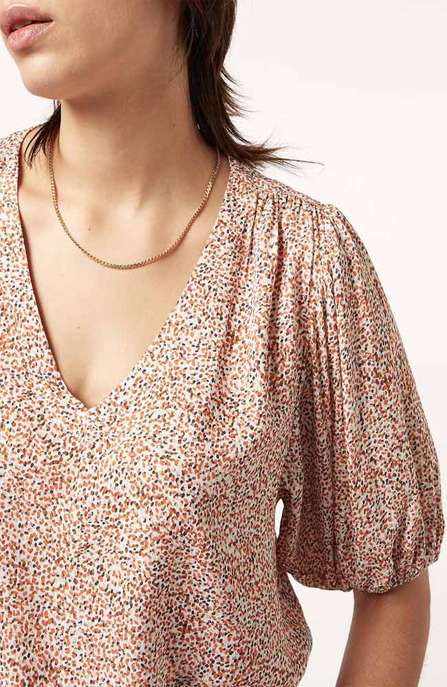 Top Malika Confetti Orange Brown Gray 2