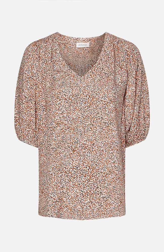 Top Malika Confetti Orange Marron Gris 3