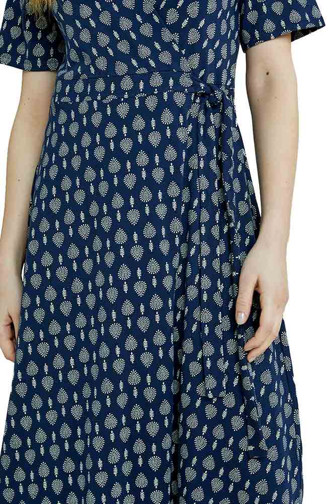 Wrap Dress Riya Blue With Pattern 4