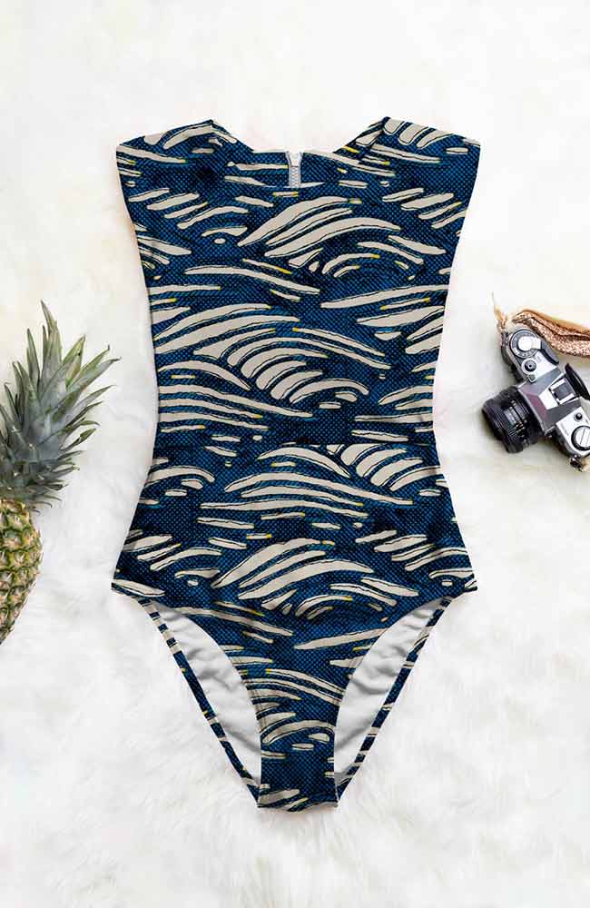 Swimsuit Alaska Zip Up Blue 1