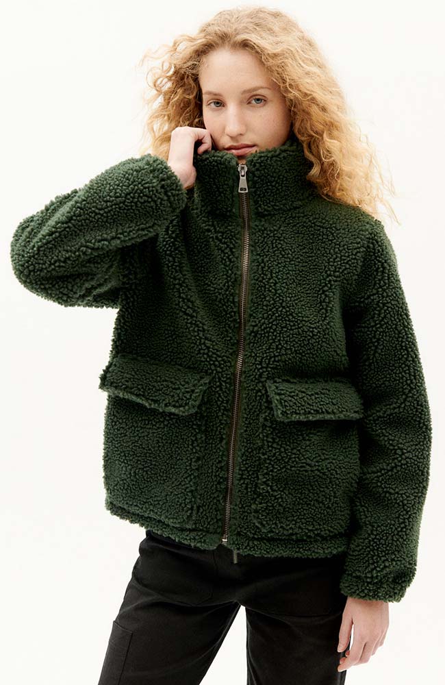 Sophie Teddy Coat Green 1