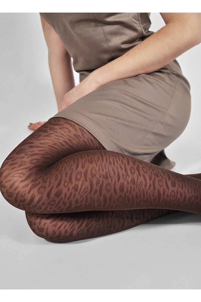Likeur Elektropositief tegel Swedish Stockings Emma Luipaardpanty bruin | Sophie Stone