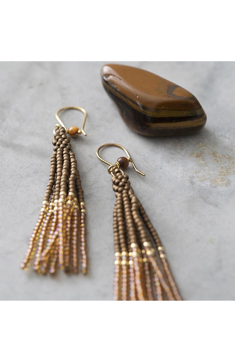 Earrings Dream Tiger Eye Brown 3