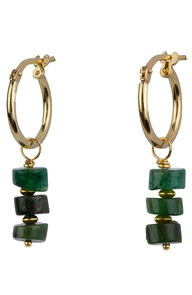 Boucles D'Oreilles Rosie Vert Or 1