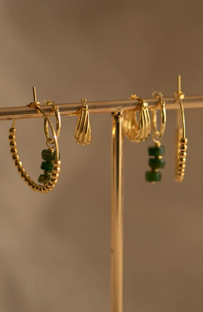 Boucles D'Oreilles Rosie Vert Or 3