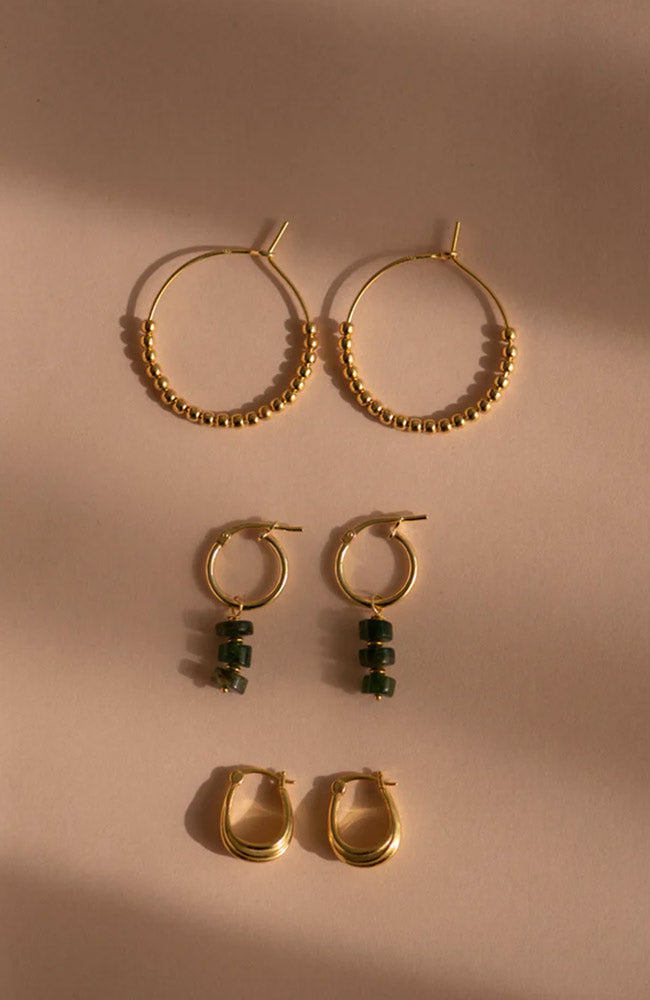 Boucles D'Oreilles Rosie Vert Or 4