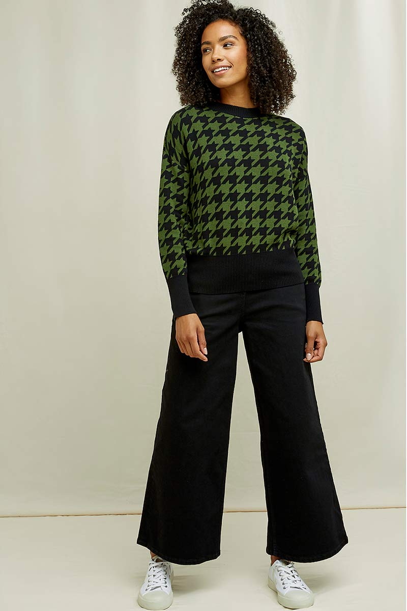 Sweater Esme Pied De Poule Green 3