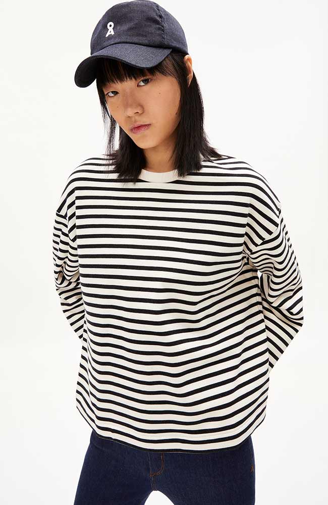 Frankaa T-Shirt Stripe Noir Blanc Cassé 2