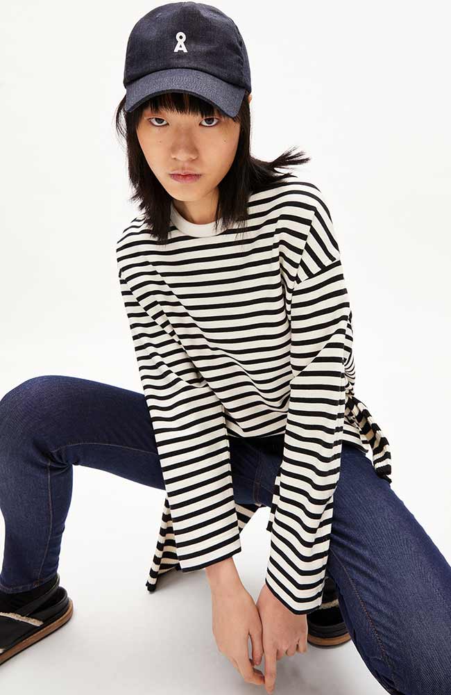 Frankaa T-Shirt Stripe Noir Blanc Cassé 3