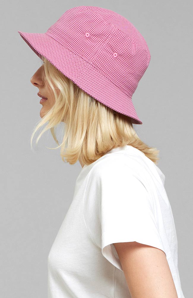 Bucket Hat Seersucker Pink 1