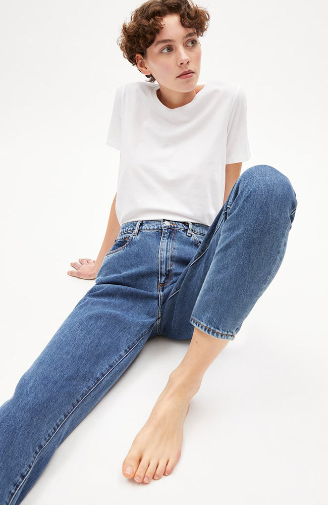 Mairaa Mom Jeans Basic Blauw 5