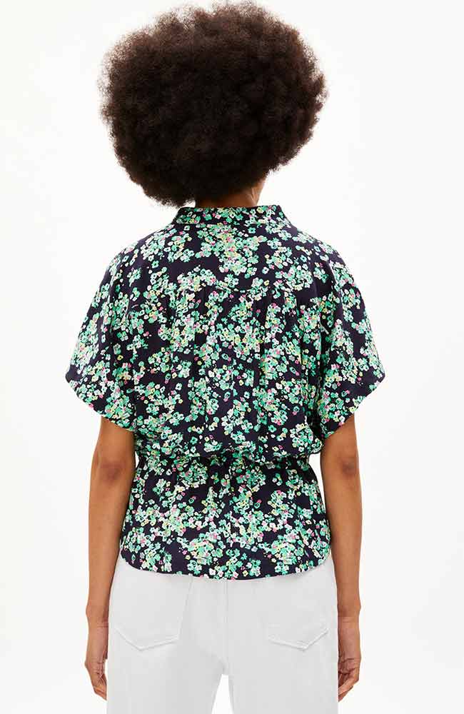 Bluse Staacy Ditsy Floral Schwarz & Grün 2