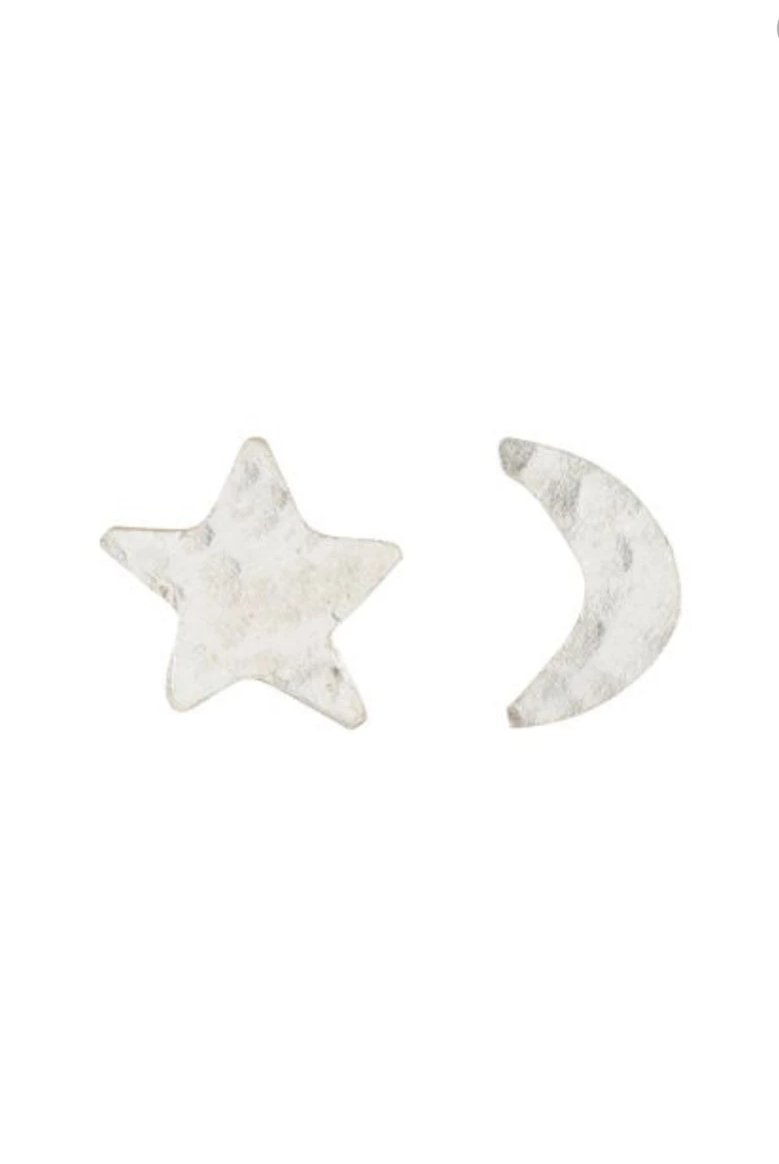 Star & Moon Earrings Silver 1