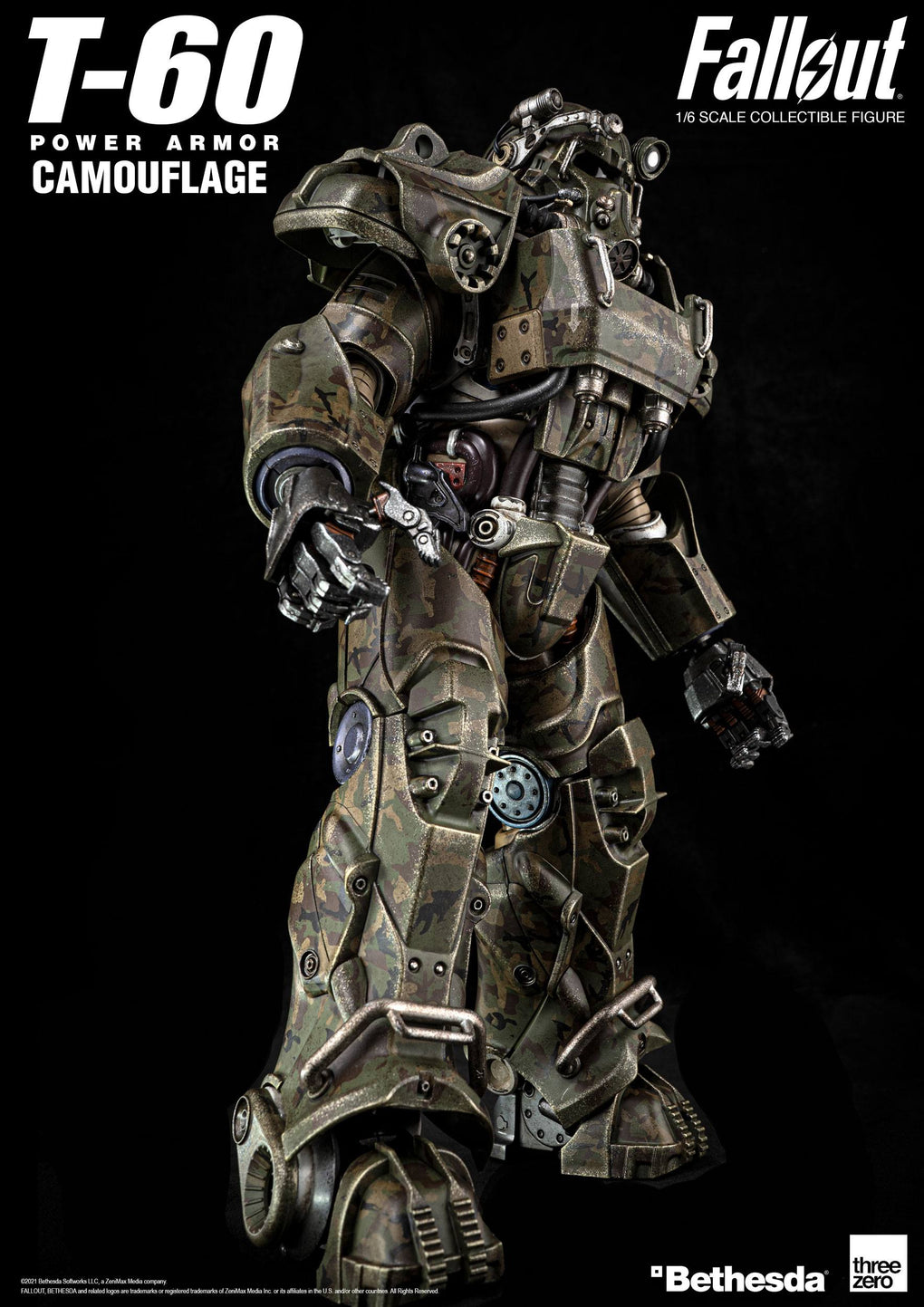 Threezero Fallout T 60 Camouflage Power Armor 1 6 Action Figure Movie Figures