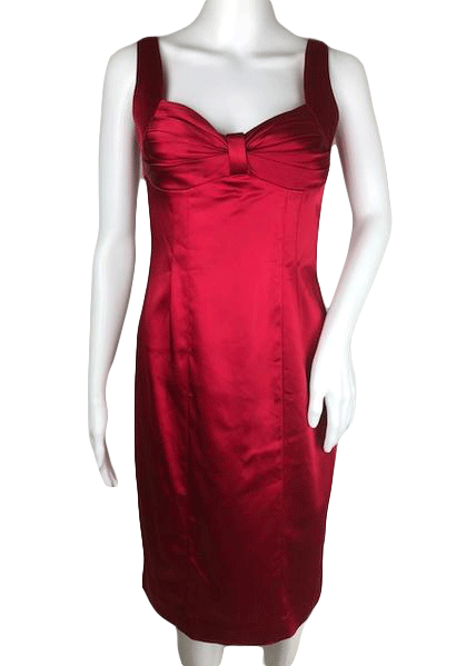 calvin klein red cocktail dress