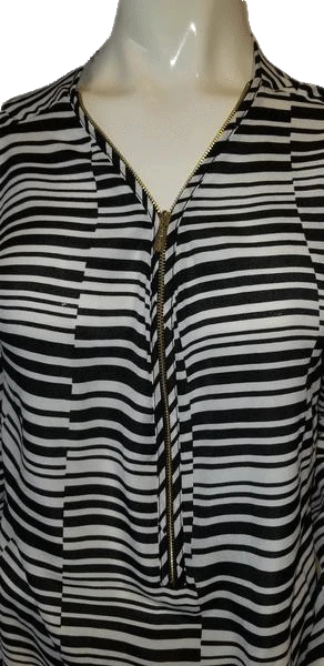 calvin klein black and white blouse