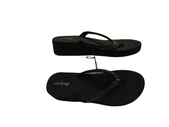 Old Navy black wedge flip-flops, porque_tz