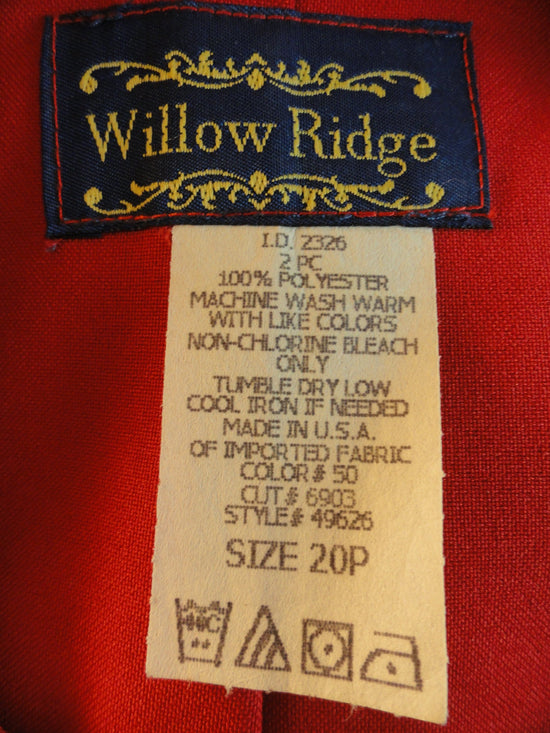 Willow Ridge Blazer Red Size 20P SKU 000050 – Designers On A Dime