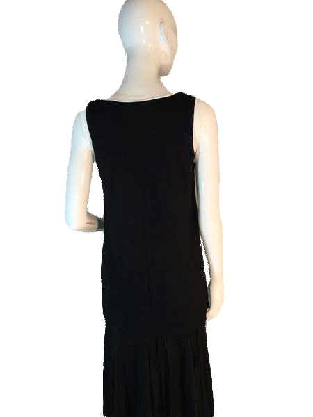 Three Dots 90's Black Tank Top with White Neck and Arm Outline Size M SKU 000205