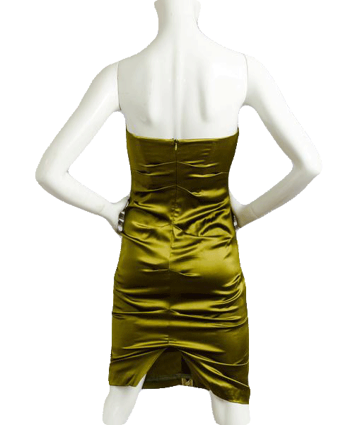 Nicole Miller 70's Heritage Silk Dress Olive Green Size 0 SKU 000077 ...