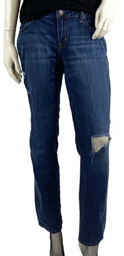 Q womens Faded Glory faded solid blue stretch plus size denim