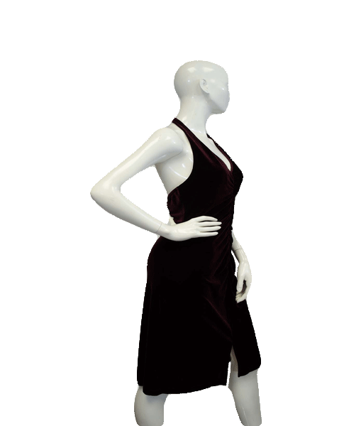 Black Halter Knit Dress with Split in Front Bottom Size L – Designers ...