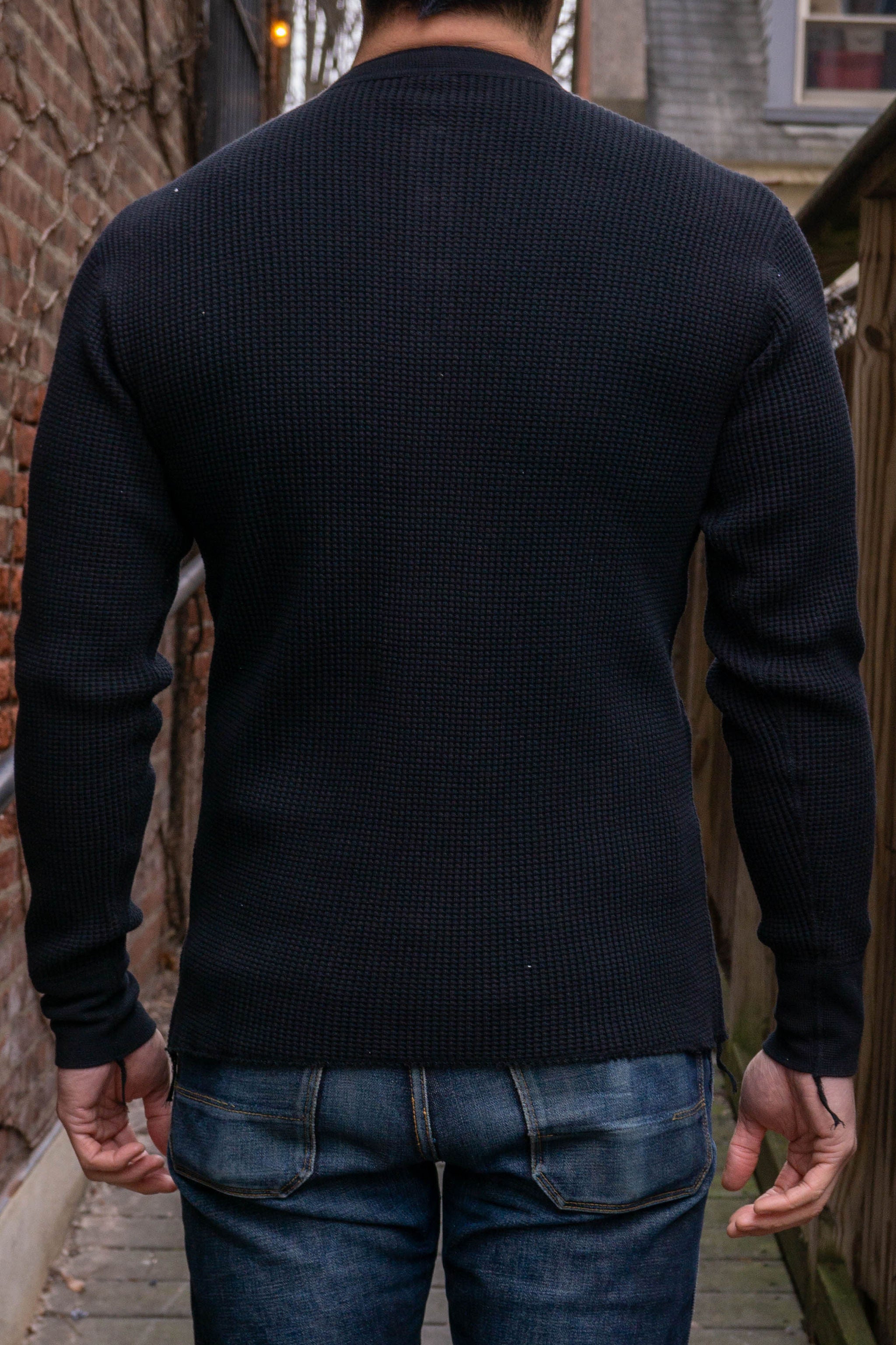 The Flat Head Waffle Knit Thermal - Light Black - Franklin & Poe