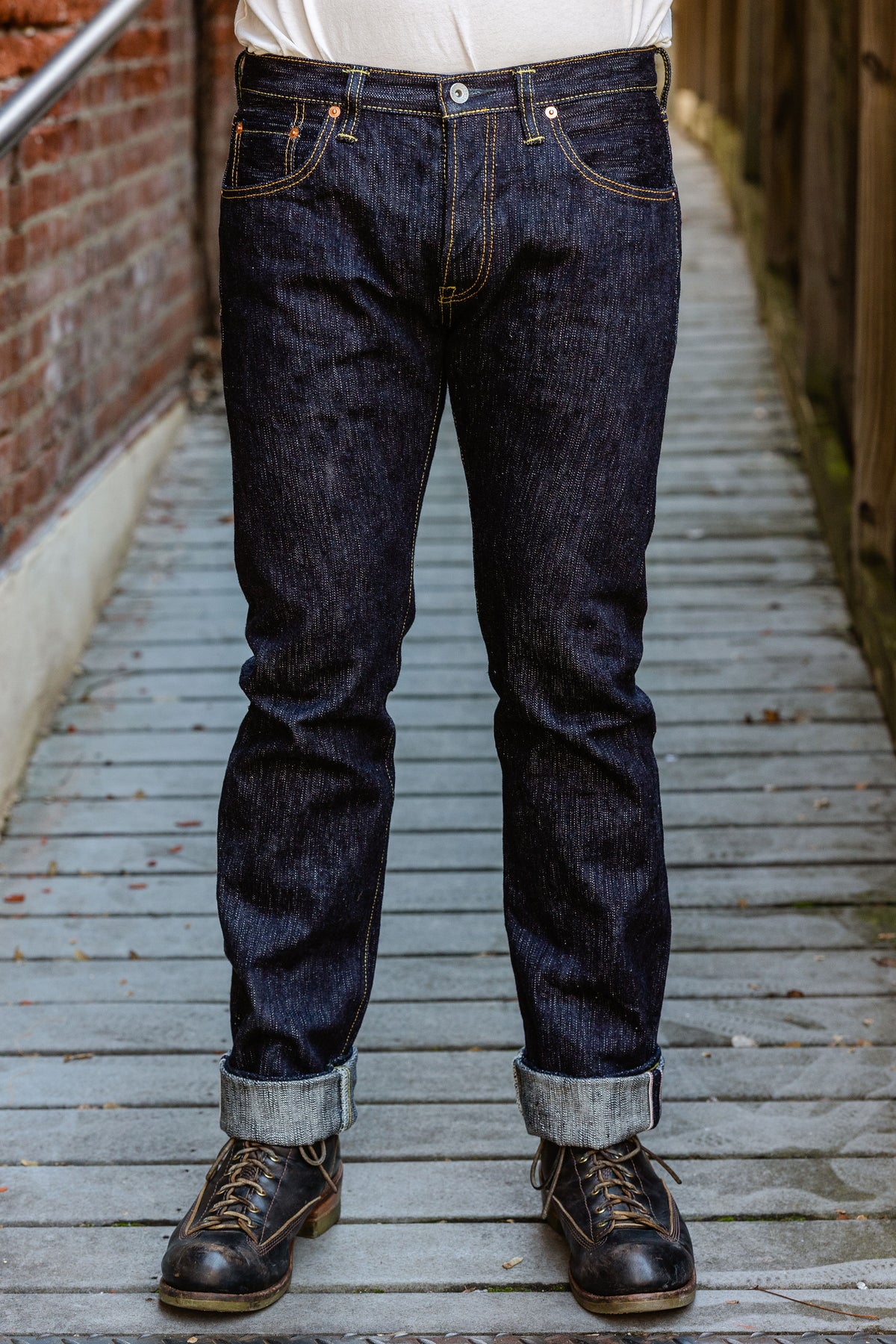 Iron Heart IH-666S-142od 14oz Selvedge Denim Slim Straight Cut Jeans -  Indigo Overdyed Black