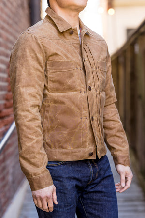 Freenote Cloth Riders Jacket Waxed Canvas- Rust - Franklin & Poe