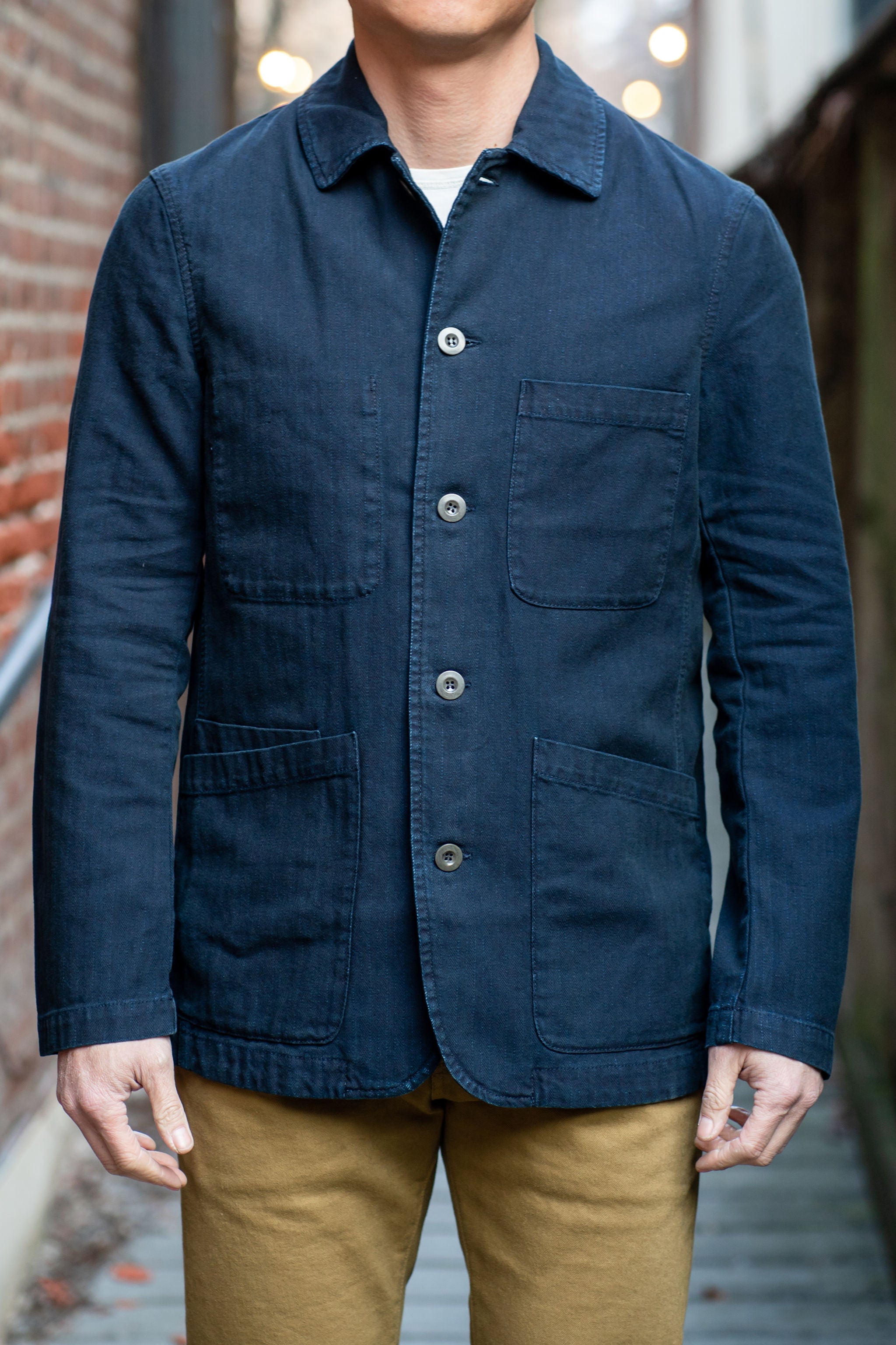 . Studio Brewer Jacket - Vintage Blue Stripe Rinsed - Franklin & Poe