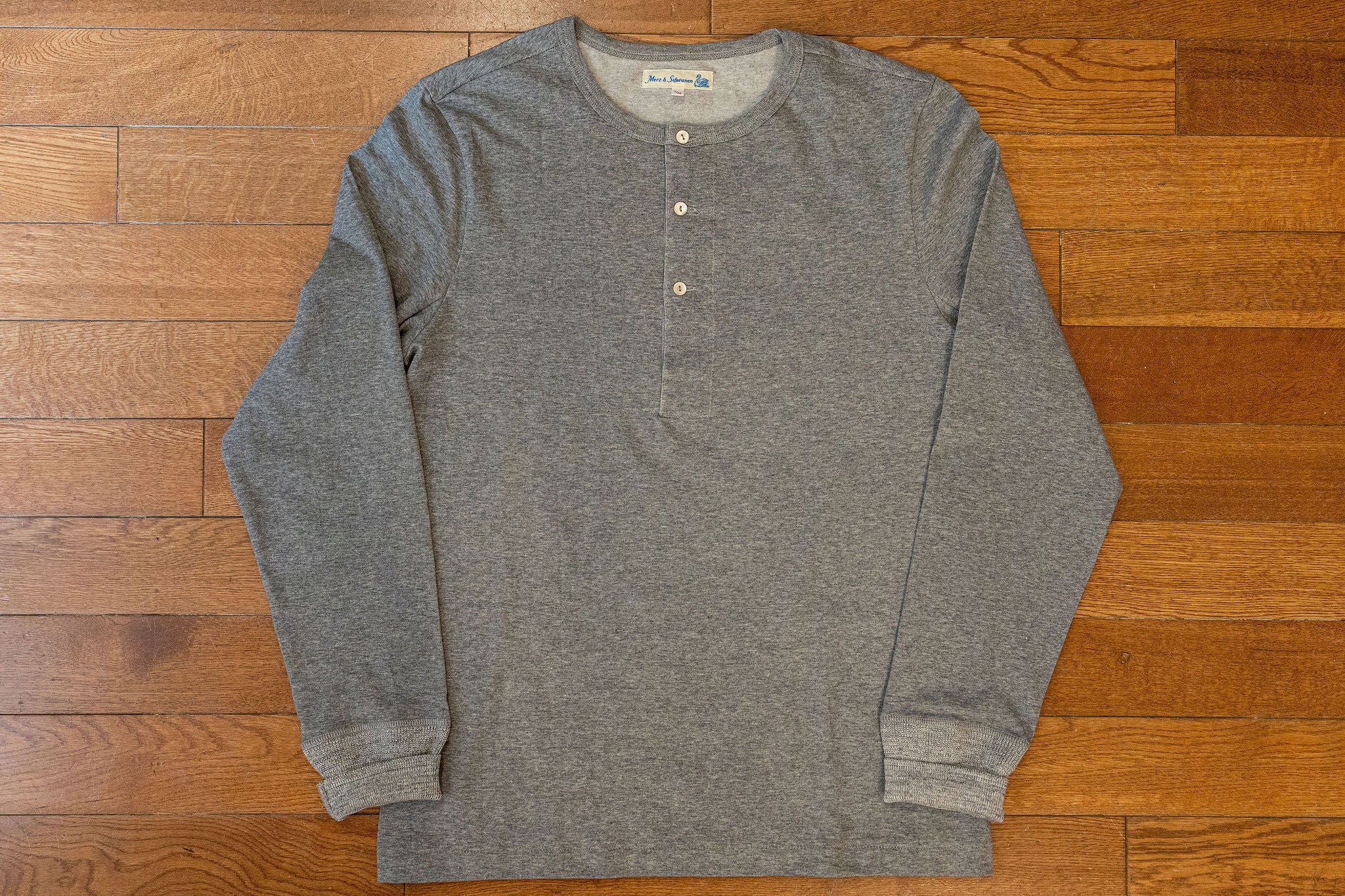 Merz b. Schwanen 206 Henley Long Sleeve - Anthracite Melange