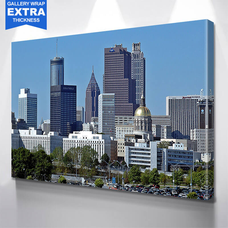 Awesome Blue Atlanta Skyline Wall Art Zapwalls