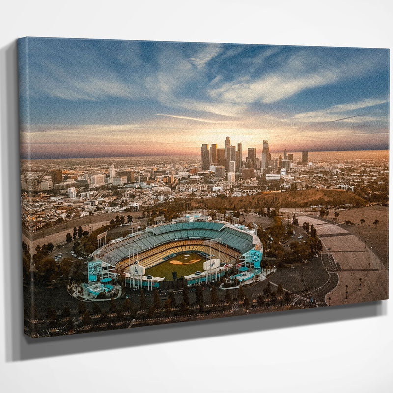 Dodger Stadium Canvas, LA Skyline Printed on Canvas, Los Angeles