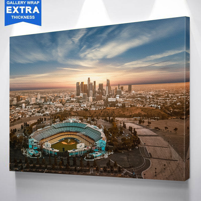 Dodger Stadium Canvas, LA Skyline Printed on Canvas, Los Angeles