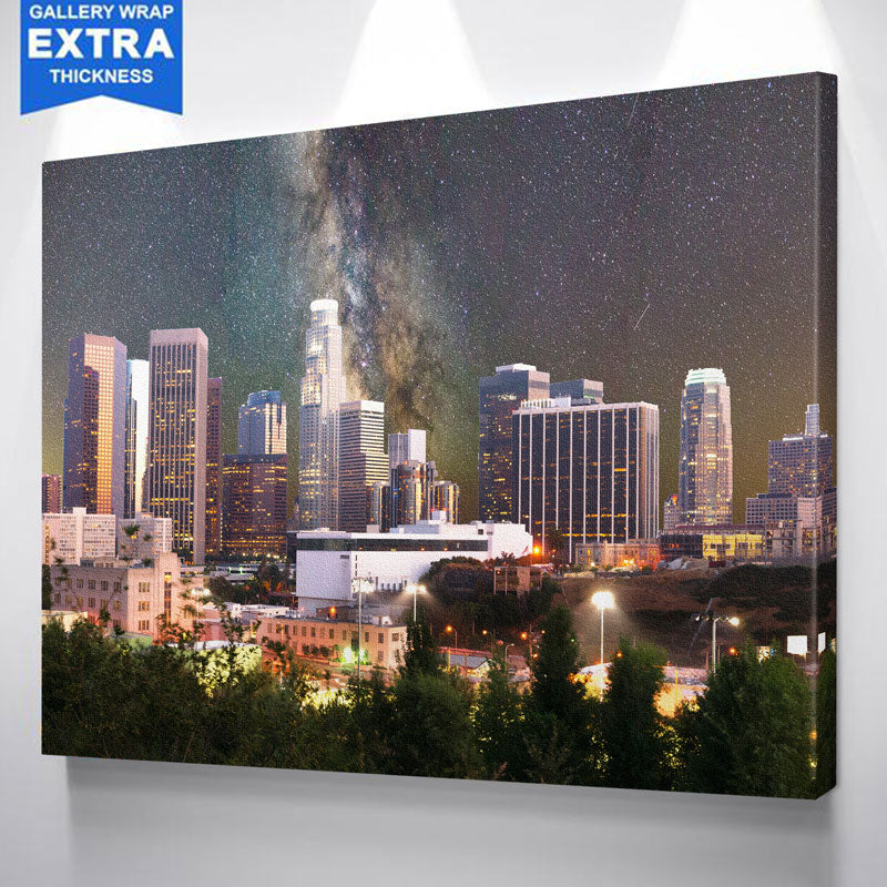 Space Los Angeles Skyline Canvas Wall Art Zapwalls