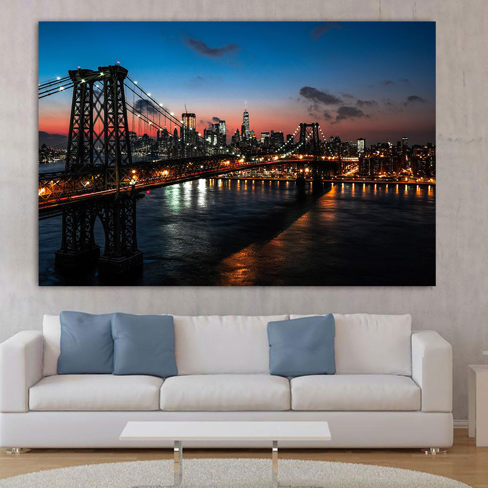 Manhattan Bridge New York Skyline Canvas Zapwalls