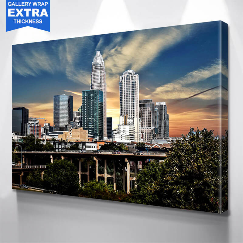 Sunny Charlotte Skyline Wall Art Zapwalls