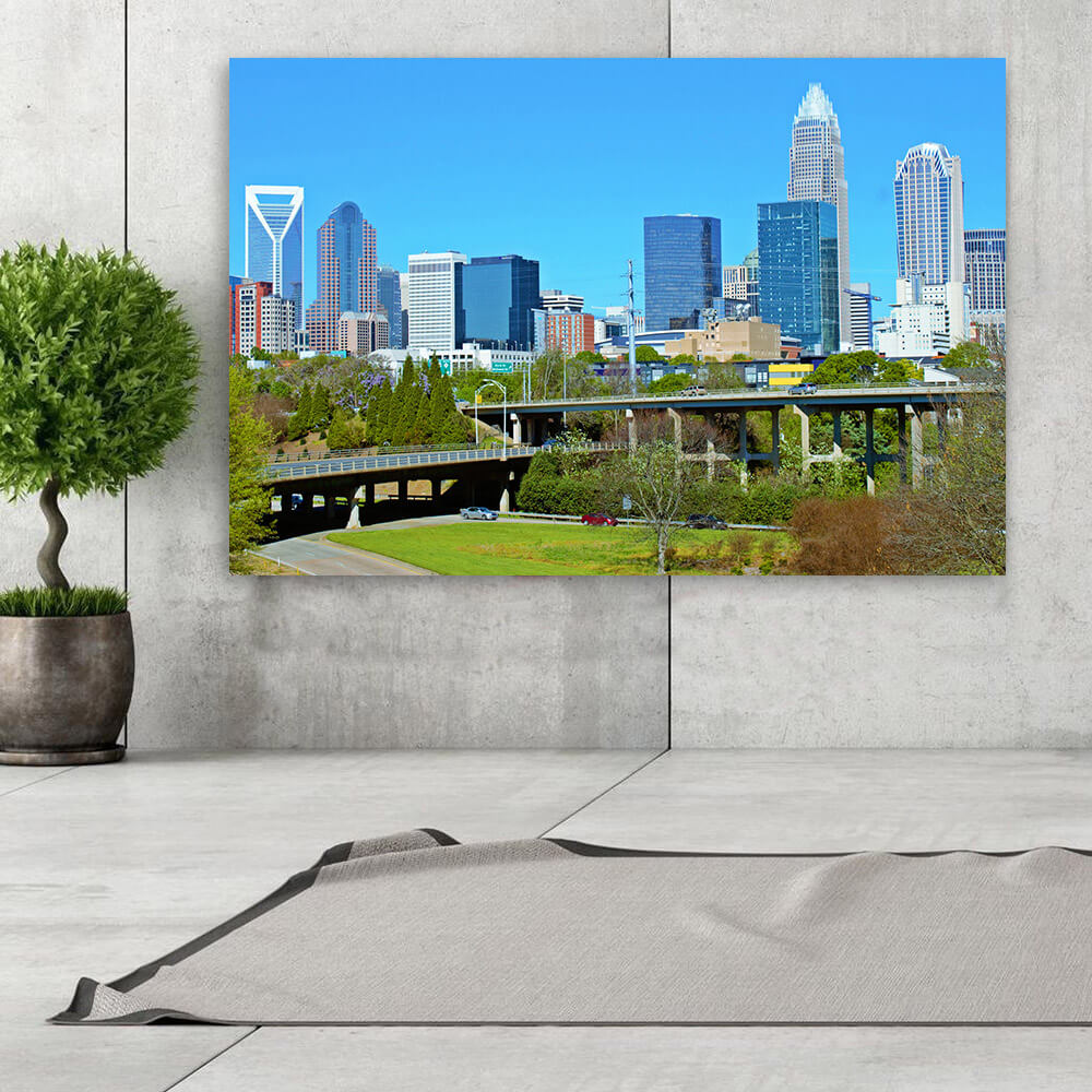 Charlotte, North Carolina at Night Wall Art, Canvas Prints, Framed Prints,  Wall Peels