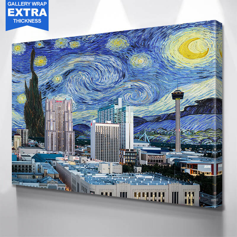 San Antonio Starry Night Wall Art Zapwalls