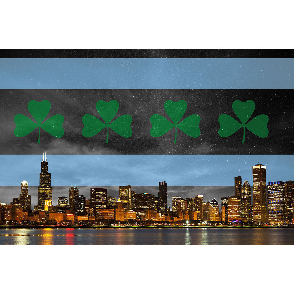 Irish Night Chicago Skyline Wall Graphic