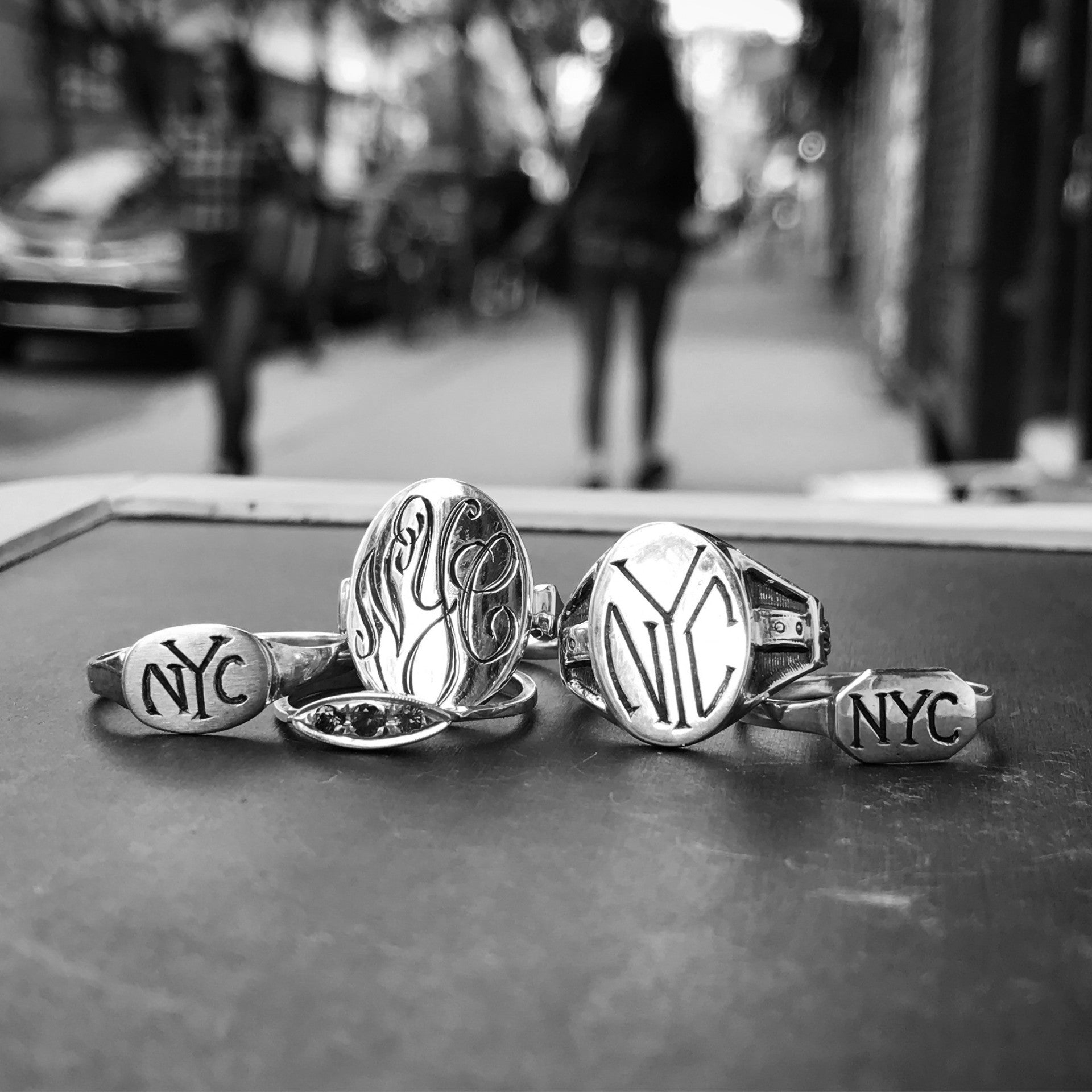 Long Saddle NYC Signet Ring