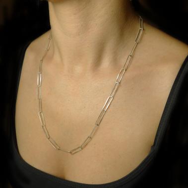 Rectangular Paper Clip Necklace