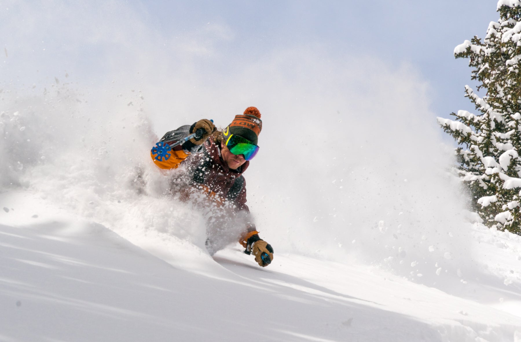 Eben Mond finding some waste deep powder