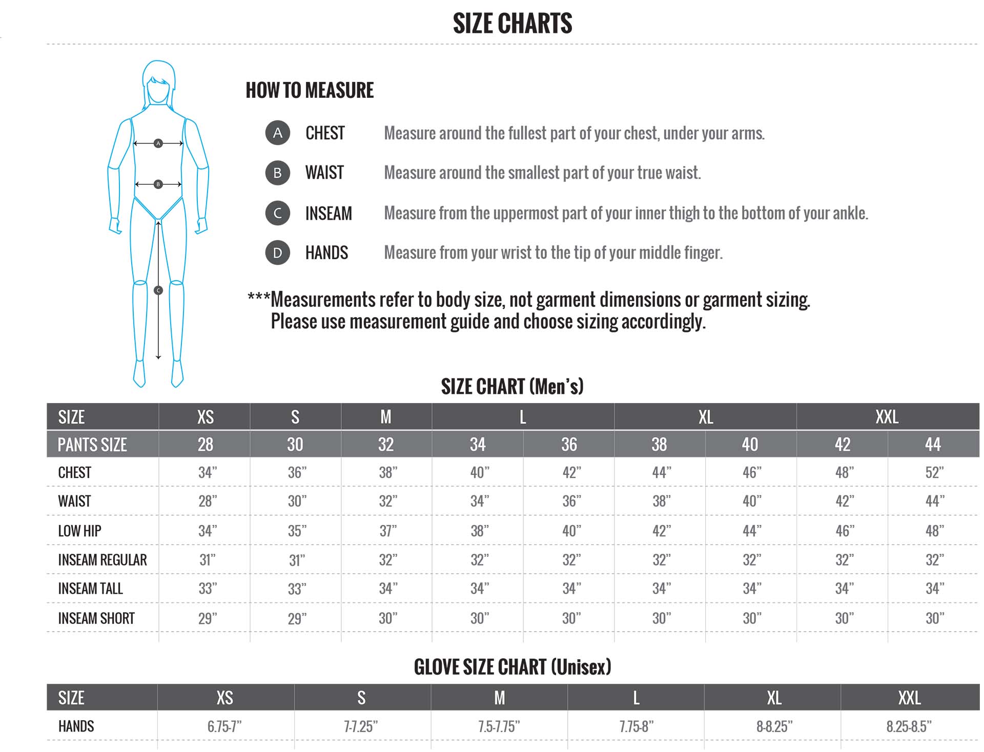 flylow size chart